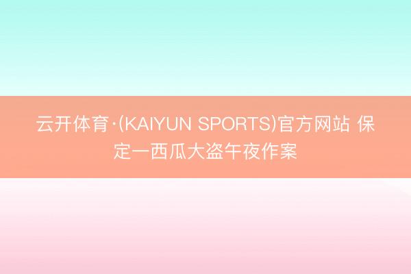云开体育·(KAIYUN SPORTS)官方网站 保定一西瓜大盗午夜作案