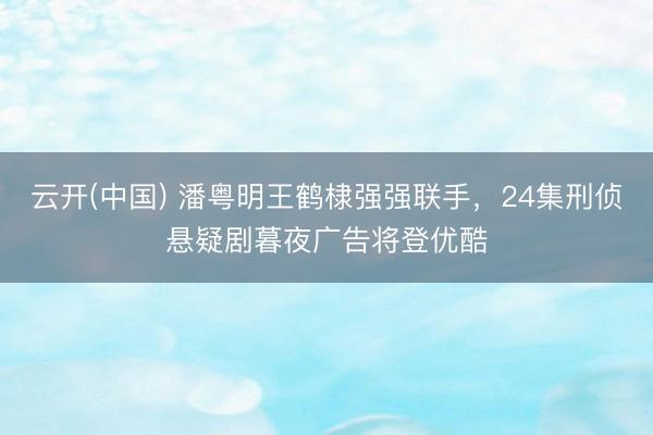 云开(中国) 潘粤明王鹤棣强强联手，24集刑侦悬疑剧暮夜广告将登优酷
