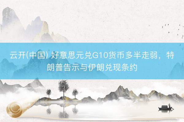云开(中国) 好意思元兑G10货币多半走弱,特朗普告示与伊朗兑现条约