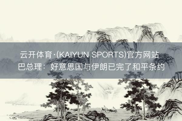 云开体育·(KAIYUN SPORTS)官方网站 巴总理：好意思国与伊朗已完了和平条约
